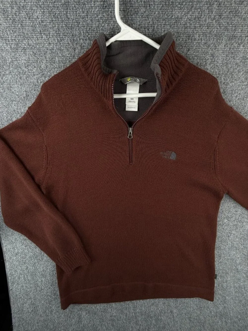 North Face A5 Series Sweater Men 1/4 Zip Wool Blend Long Sleeve Hiking Knit